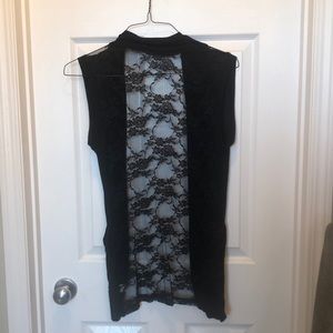 Black lace vest with POCKETS!!!